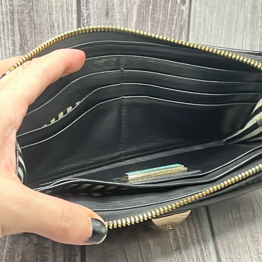 L.A.M.B VTG Y2K Gwen Stefani Black Zip Wallet Patent Leather & Fabric RARE - Picture 13 of 16